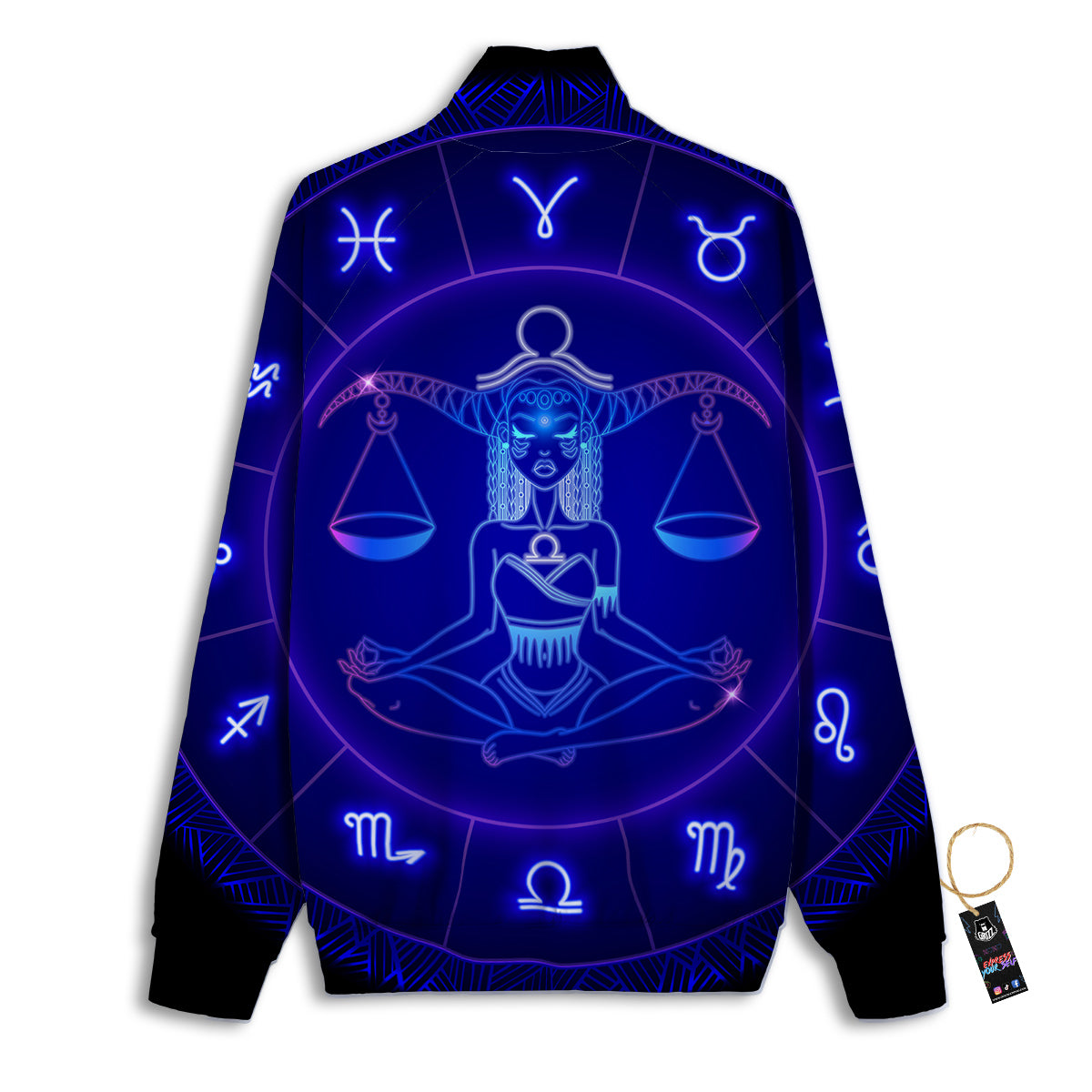 Zodiac Sign Dark Libra Print Track Jacket-grizzshop