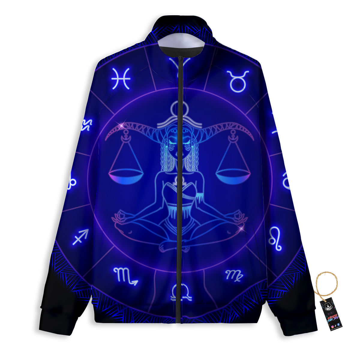 Zodiac Sign Dark Libra Print Track Jacket-grizzshop