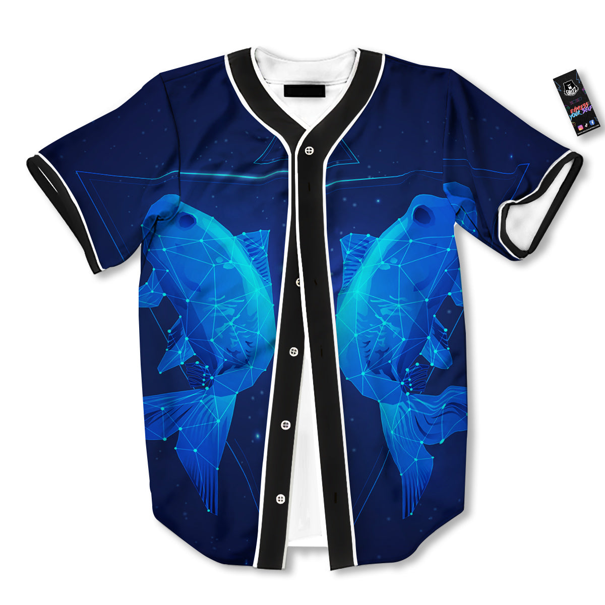 Zodiac Sign Dark Pisces Print Baseball Jersey-grizzshop