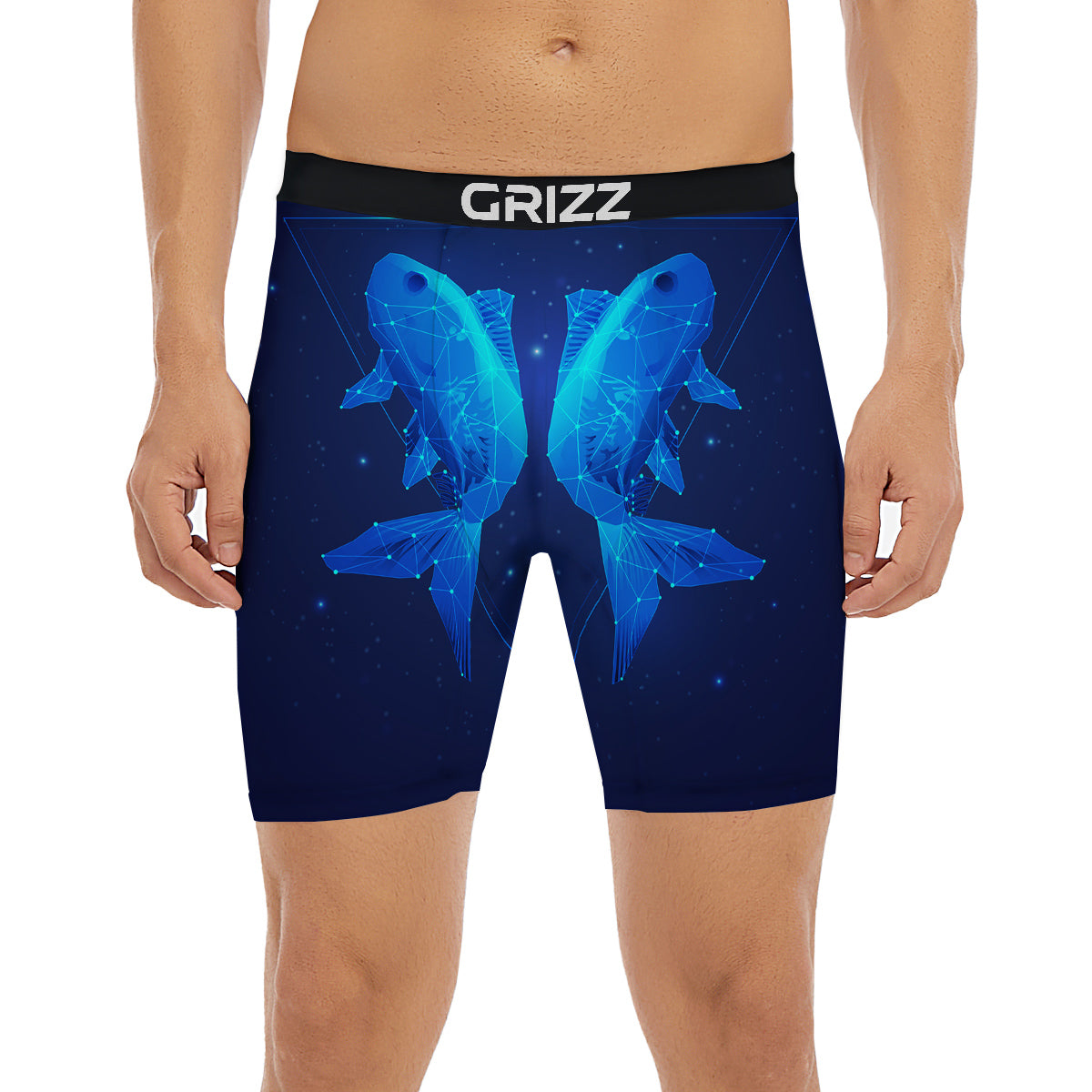 Zodiac Sign Dark Pisces Print Boxer Briefs-grizzshop