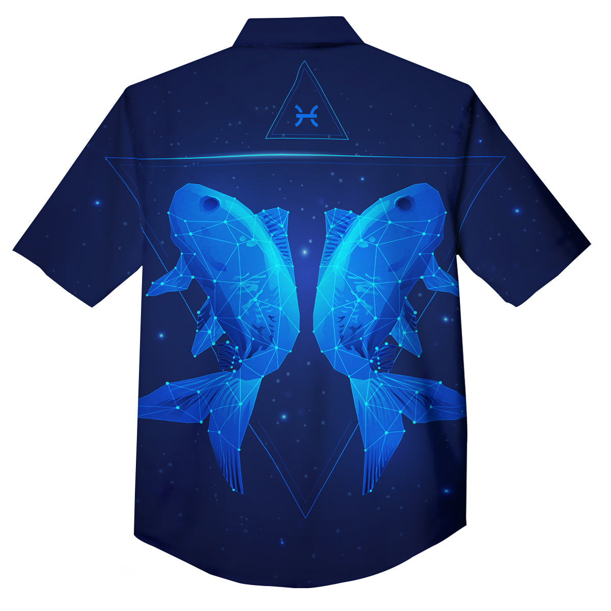 Zodiac Sign Dark Pisces Print Button Up Shirt-grizzshop