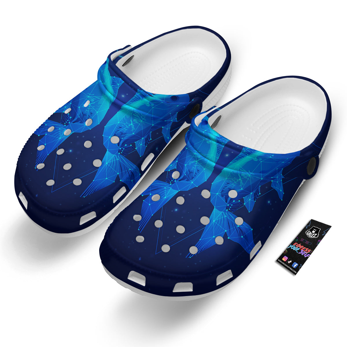 Zodiac Sign Dark Pisces Print Clog-grizzshop