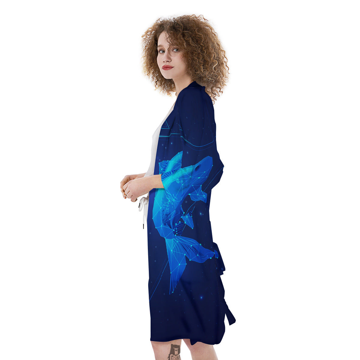 Zodiac Sign Dark Pisces Print Kimono-grizzshop