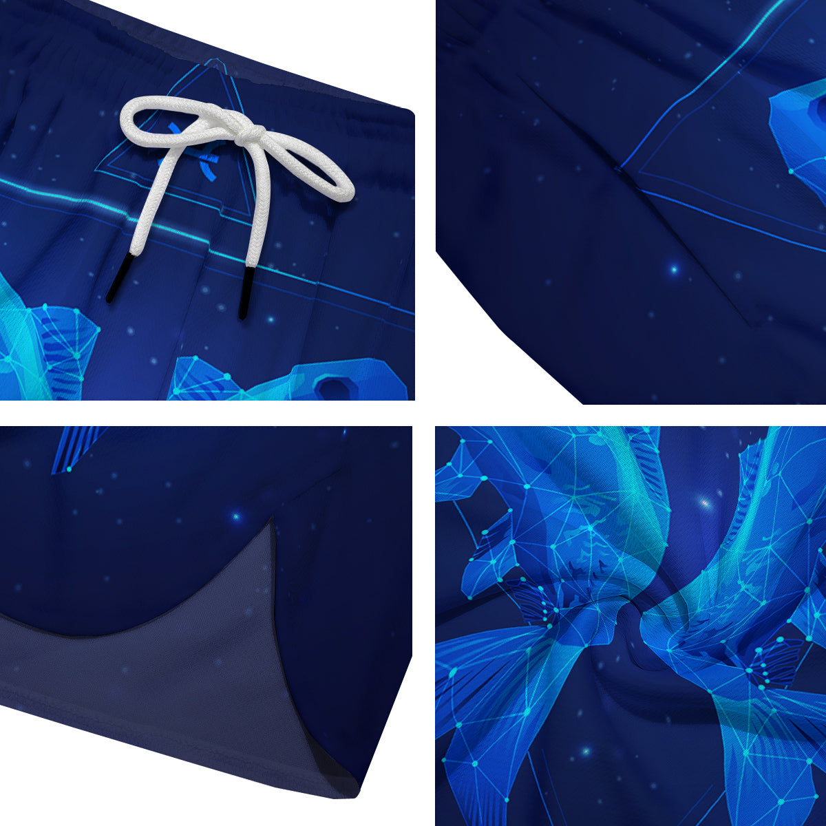 Zodiac Sign Dark Pisces Print Men's Running Shorts-grizzshop