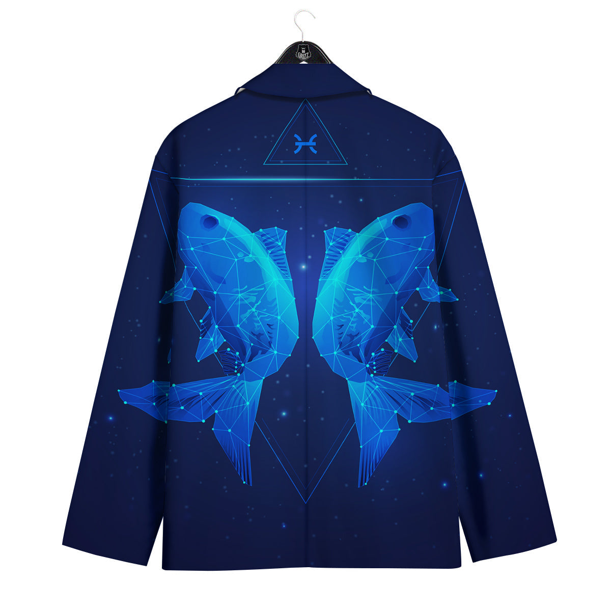 Zodiac Sign Dark Pisces Print Men's Sport Coat-grizzshop