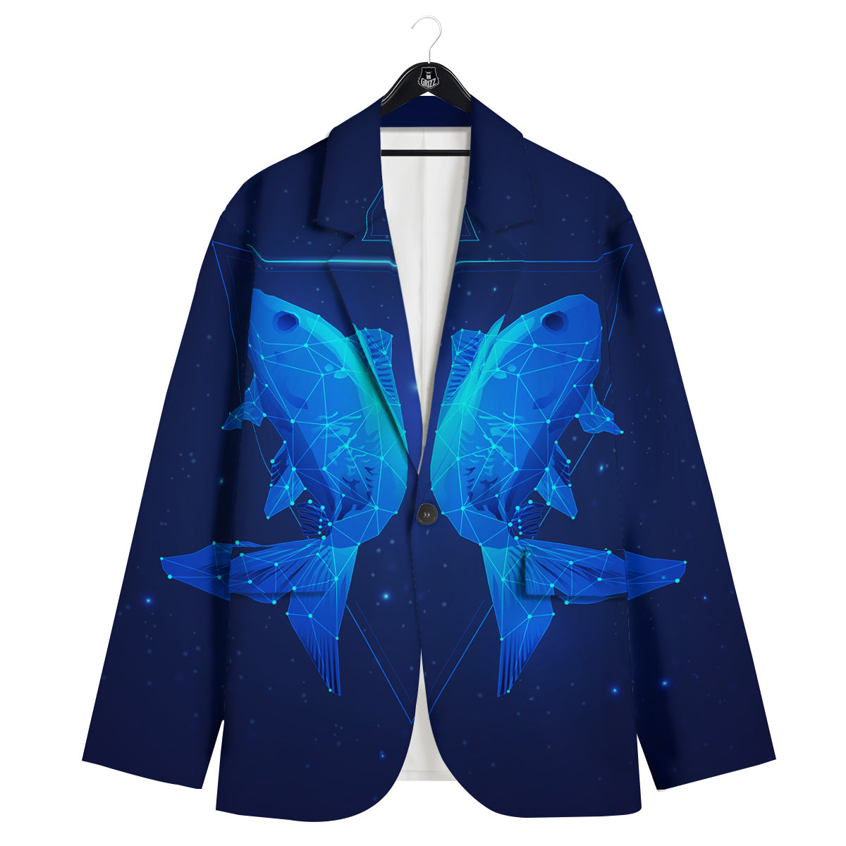Zodiac Sign Dark Pisces Print Men's Sport Coat-grizzshop