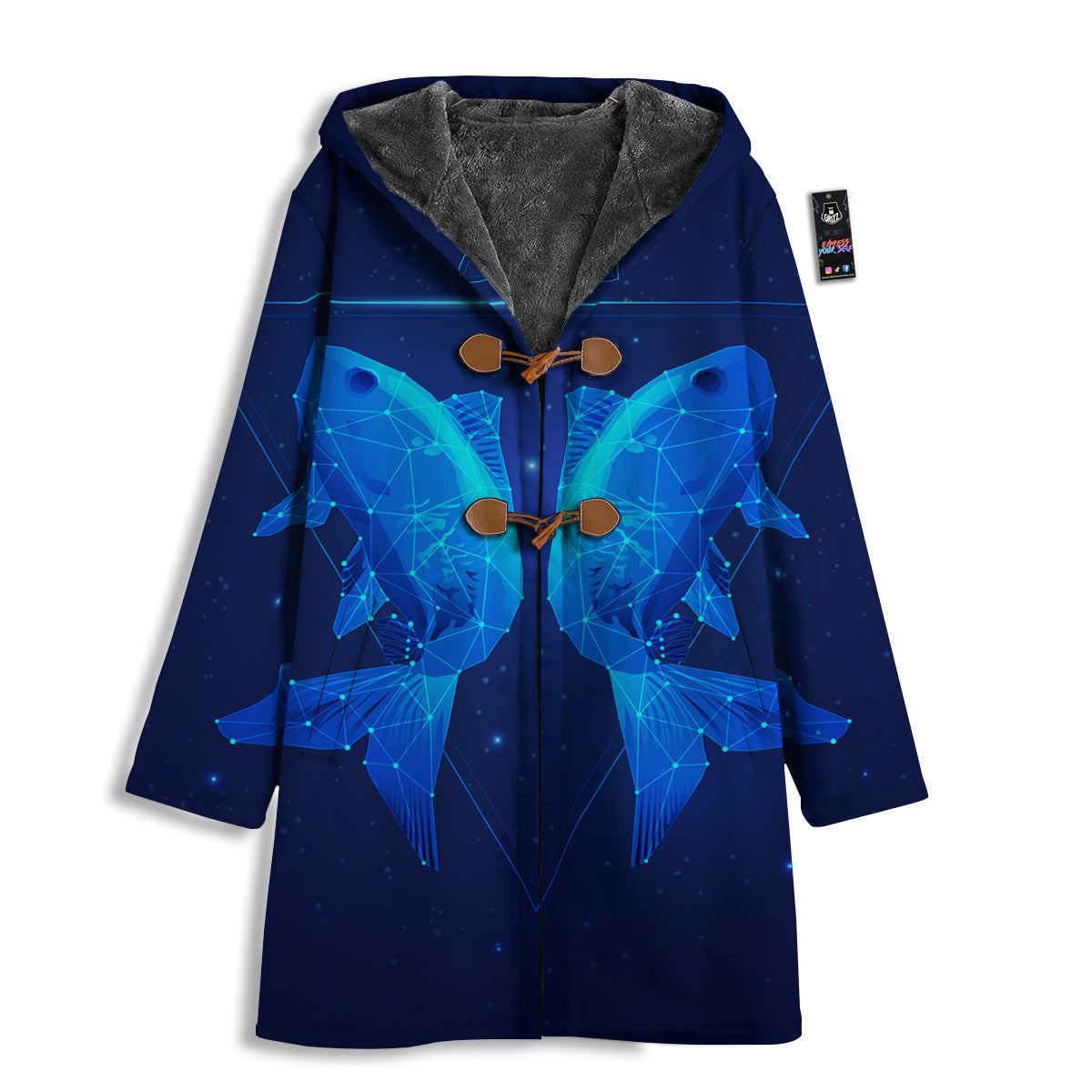 Zodiac Sign Dark Pisces Print Men's Windbreaker Jacket-grizzshop