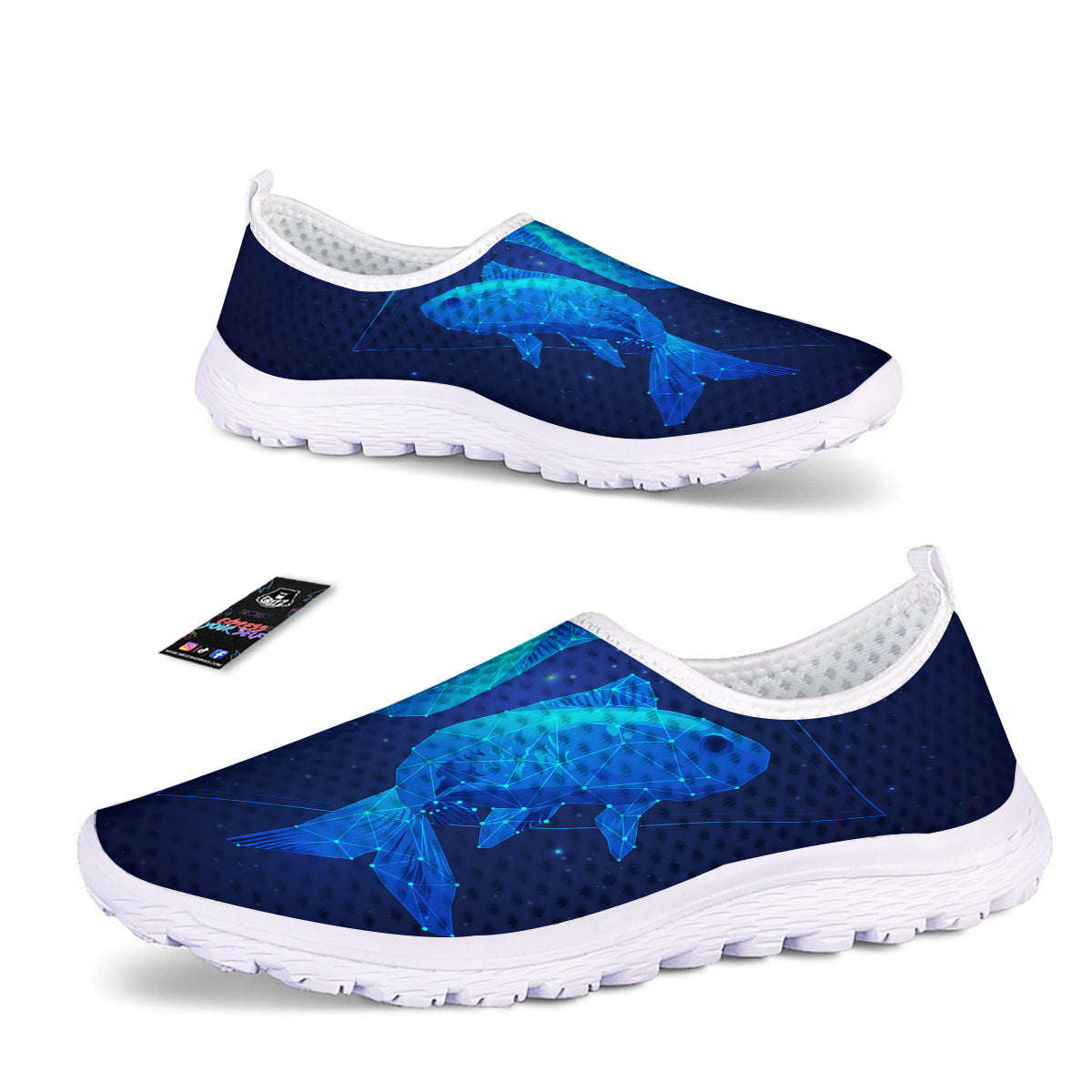 Zodiac Sign Dark Pisces Print Nurse Shoes-grizzshop