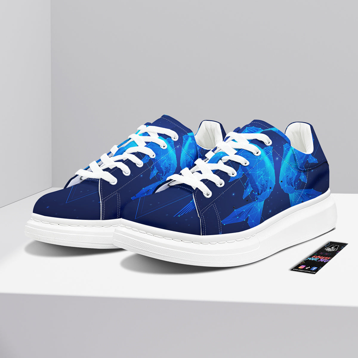 Zodiac Sign Dark Pisces Print Platform Shoes-grizzshop