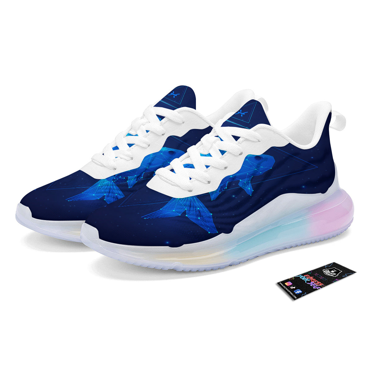 Zodiac Sign Dark Pisces Print Running Sneakers-grizzshop