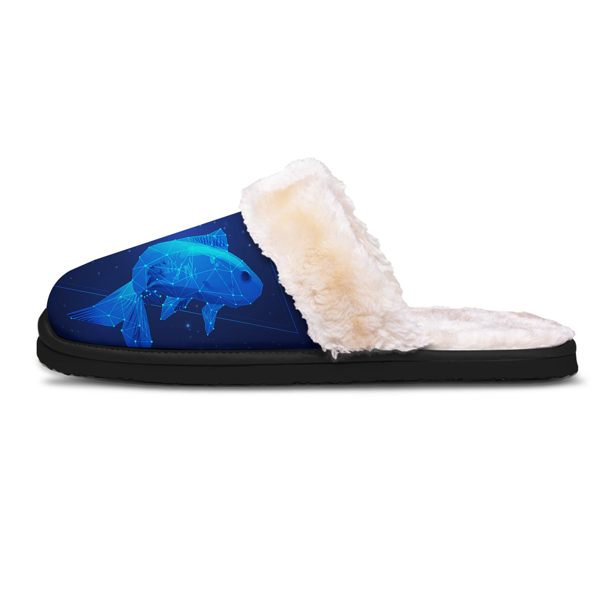 Zodiac Sign Dark Pisces Print Slippers-grizzshop
