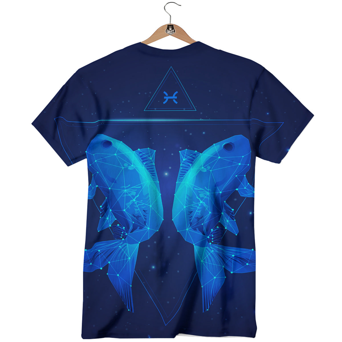 Zodiac Sign Dark Pisces Print T-Shirt-grizzshop