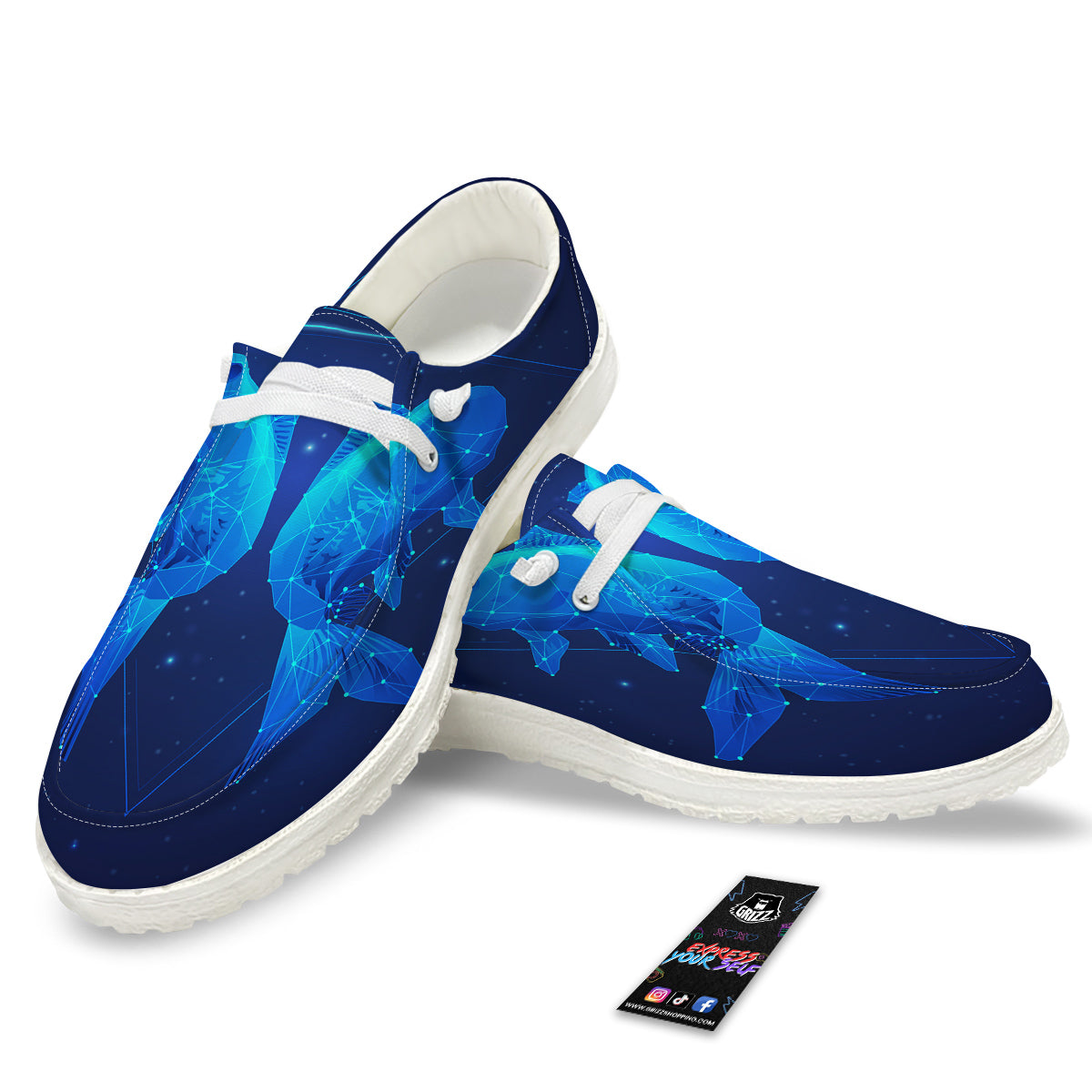 Zodiac Sign Dark Pisces Print White Loafers-grizzshop