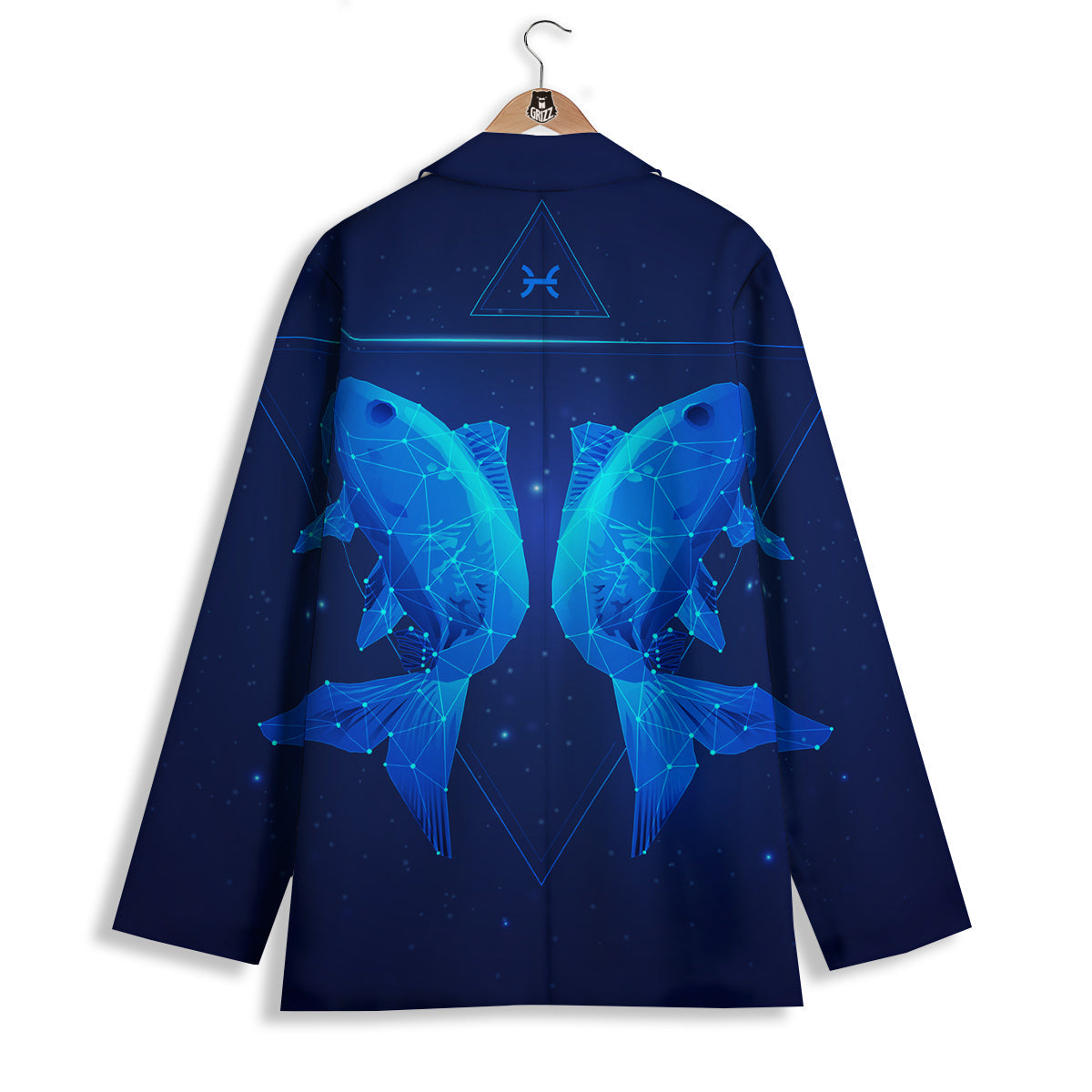 Zodiac Sign Dark Pisces Print Women's Blazer-grizzshop