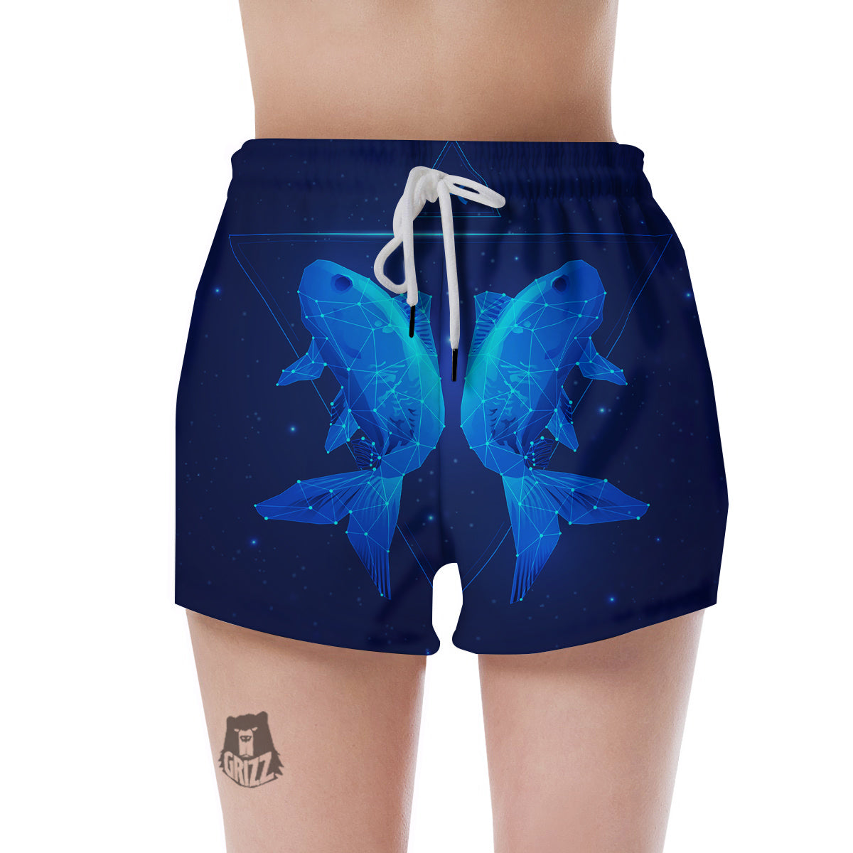 Zodiac Sign Dark Pisces Print Women's Shorts-grizzshop