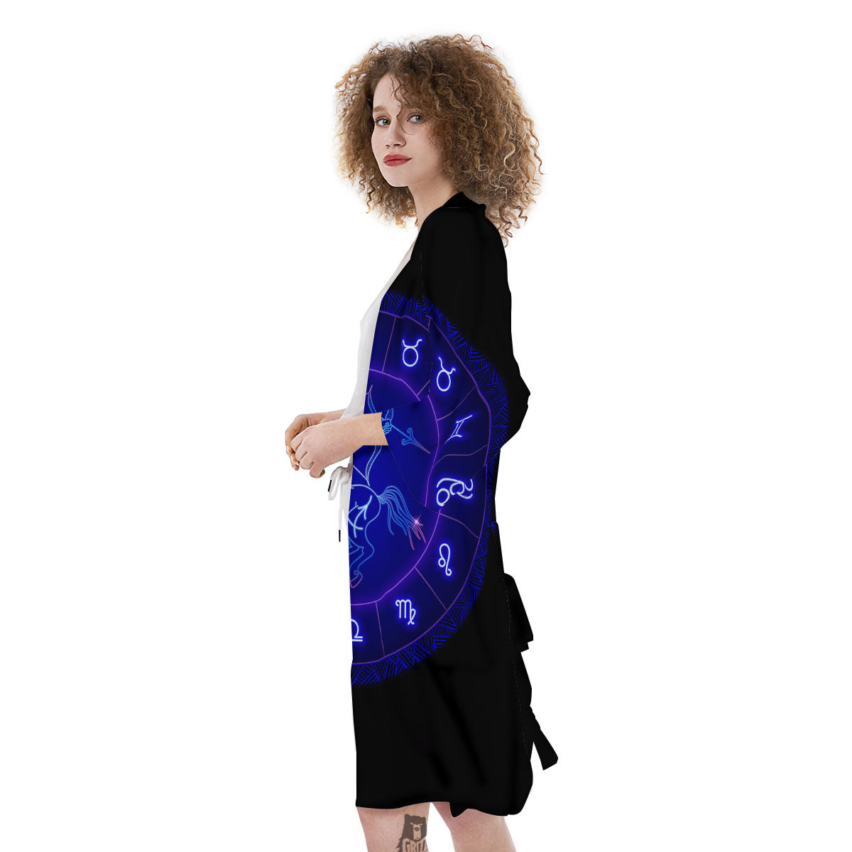 Zodiac Sign Dark Sagittarius Print Kimono-grizzshop