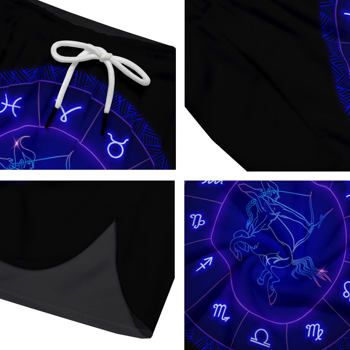 Zodiac Sign Dark Sagittarius Print Men's Running Shorts-grizzshop