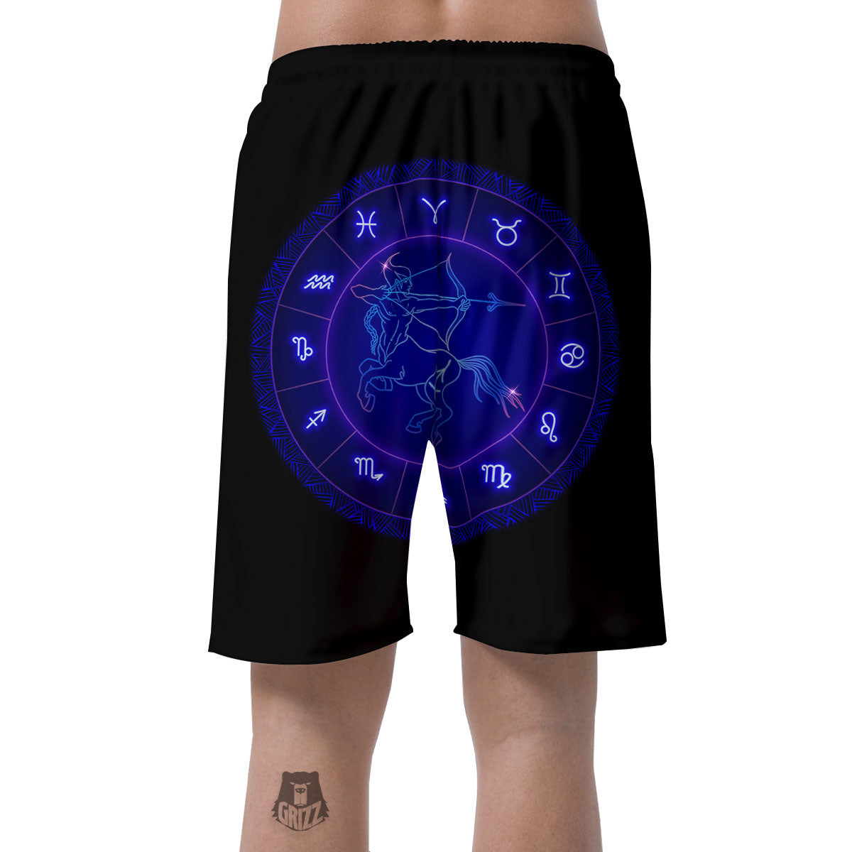 Zodiac Sign Dark Sagittarius Print Men's Shorts-grizzshop