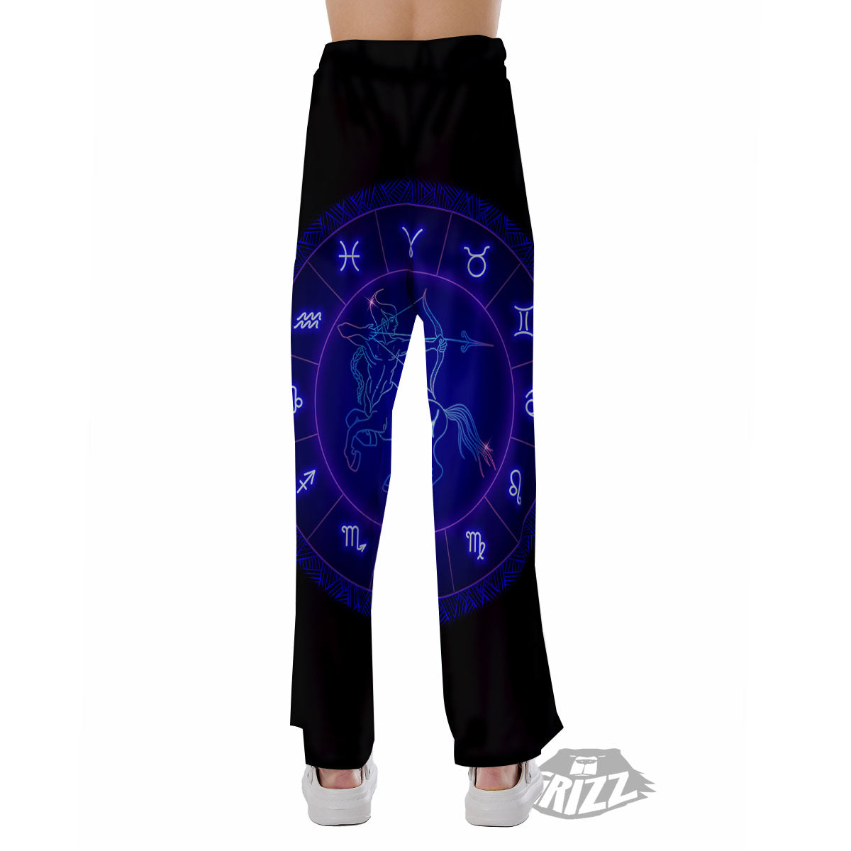 Zodiac Sign Dark Sagittarius Print Pajama Pants-grizzshop