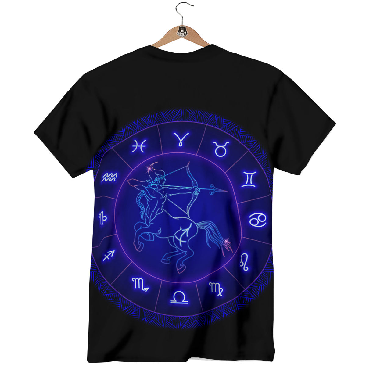 Zodiac Sign Dark Sagittarius Print T-Shirt-grizzshop