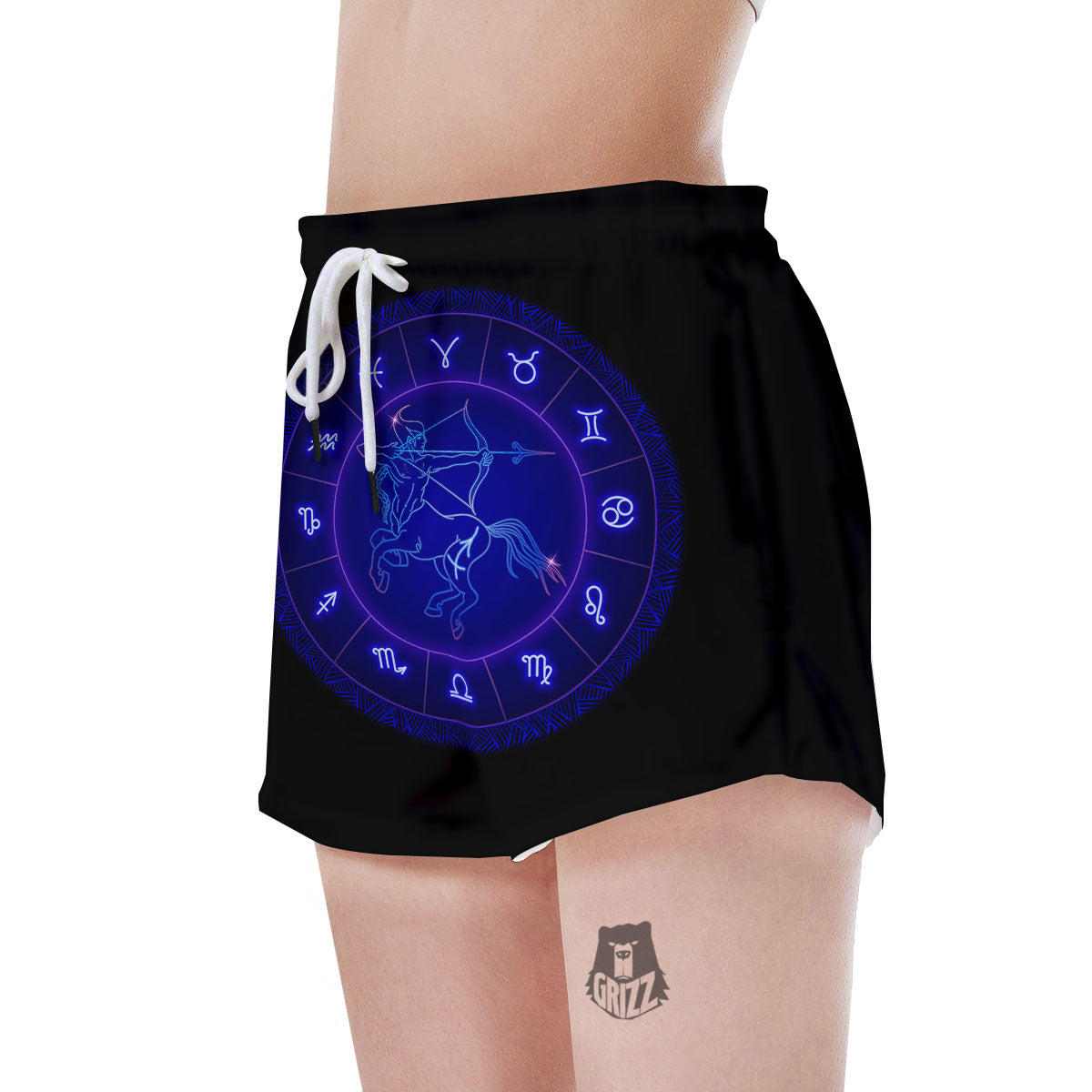 Zodiac Sign Dark Sagittarius Print Women's Shorts-grizzshop