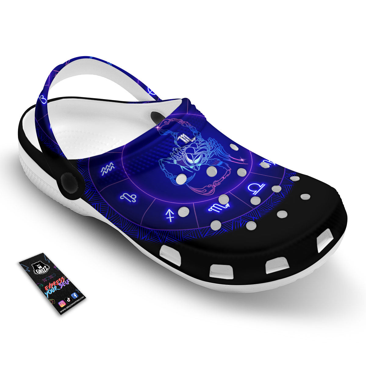 Zodiac Sign Dark Scorpio Print Clog-grizzshop