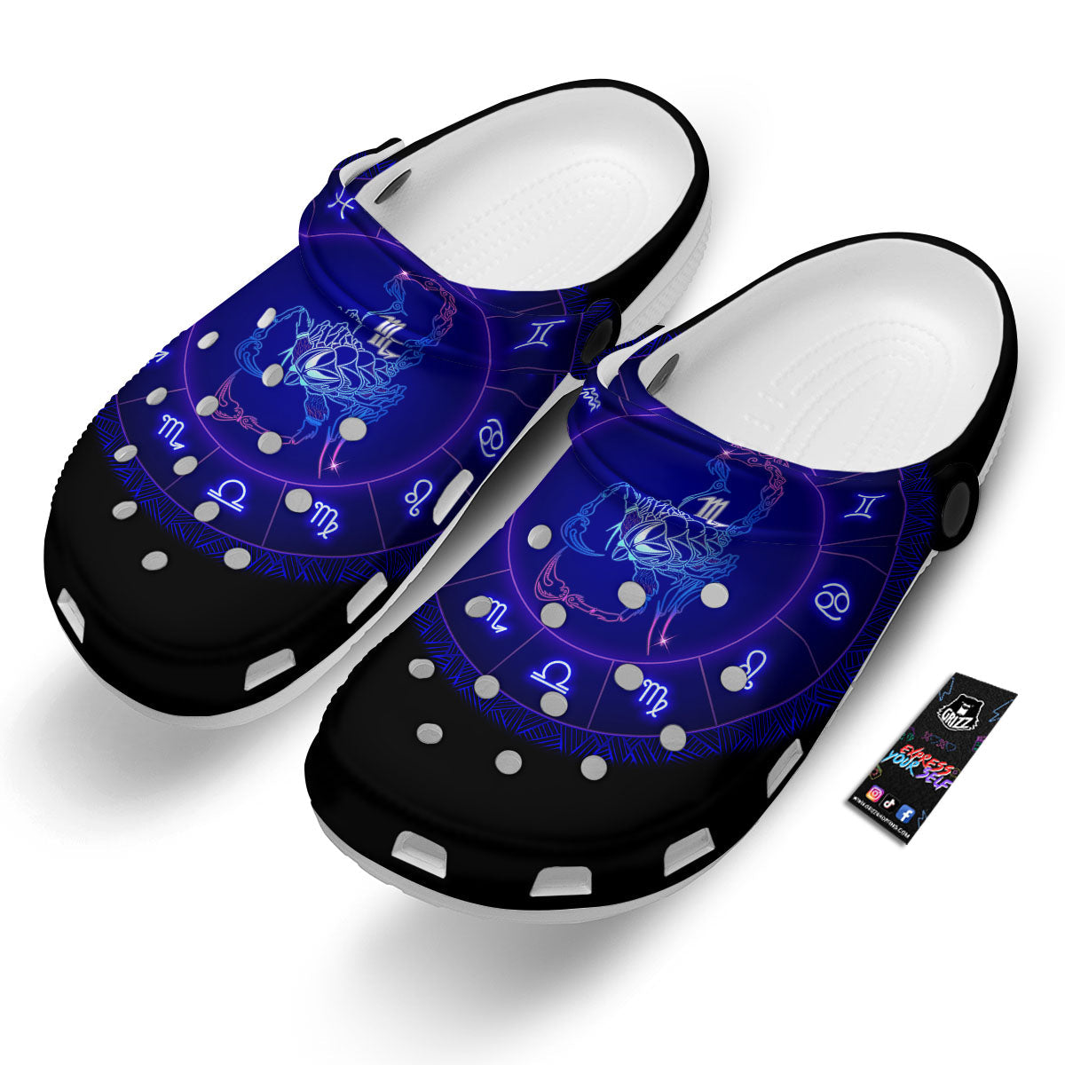 Zodiac Sign Dark Scorpio Print Clog-grizzshop