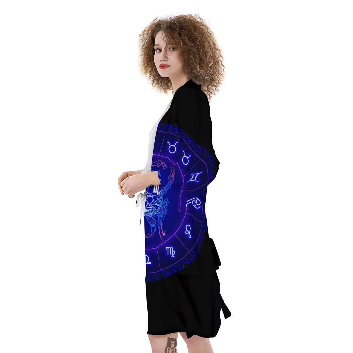 Zodiac Sign Dark Scorpio Print Kimono-grizzshop