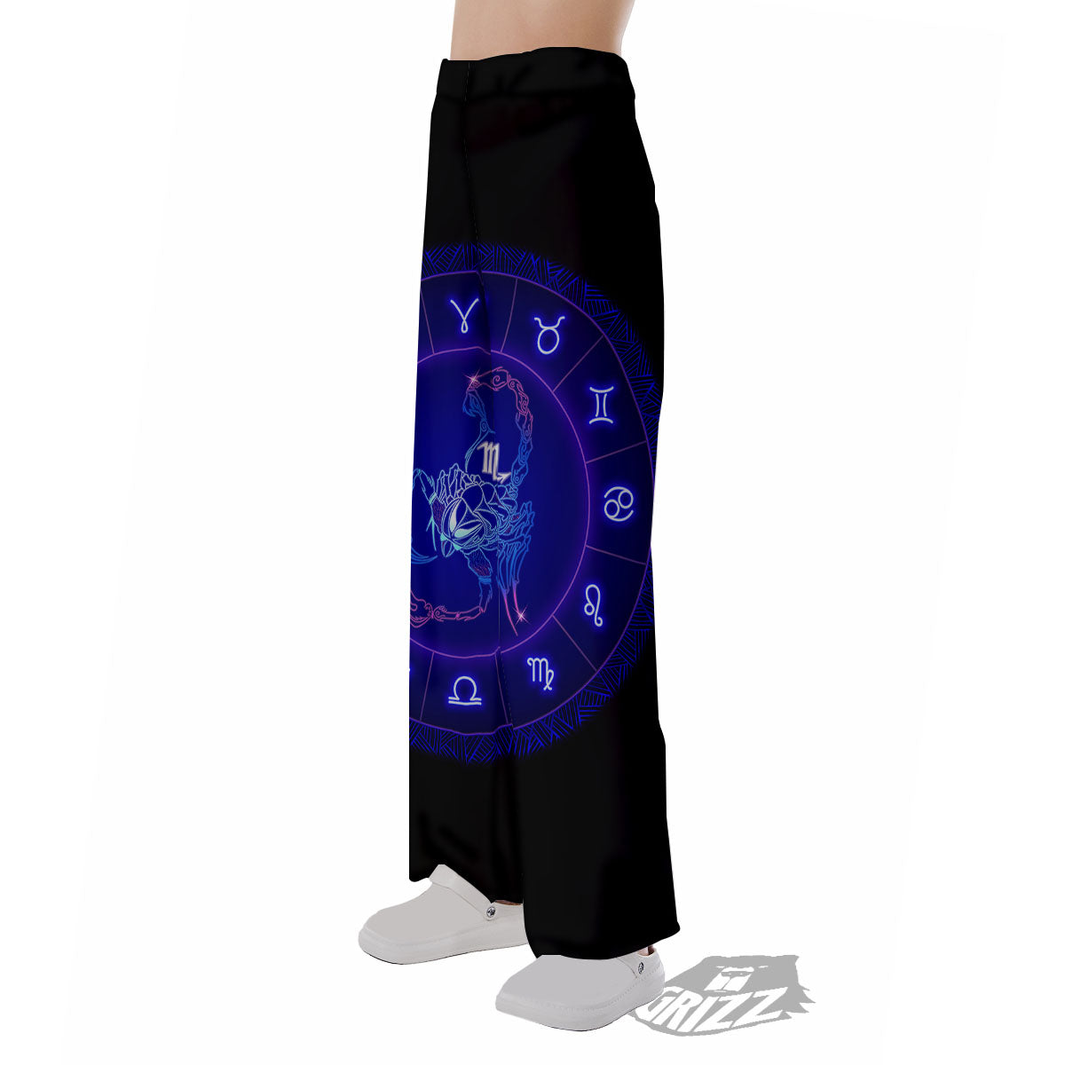 Zodiac Sign Dark Scorpio Print Pajama Pants-grizzshop