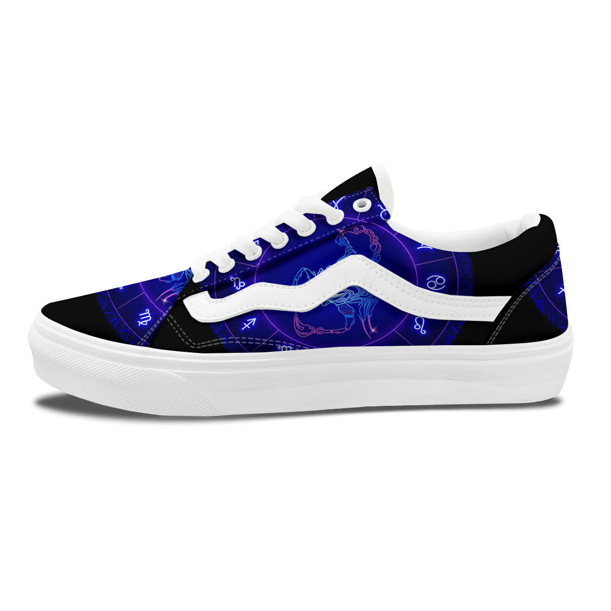 Zodiac Sign Dark Scorpio Print Skate Shoes-grizzshop