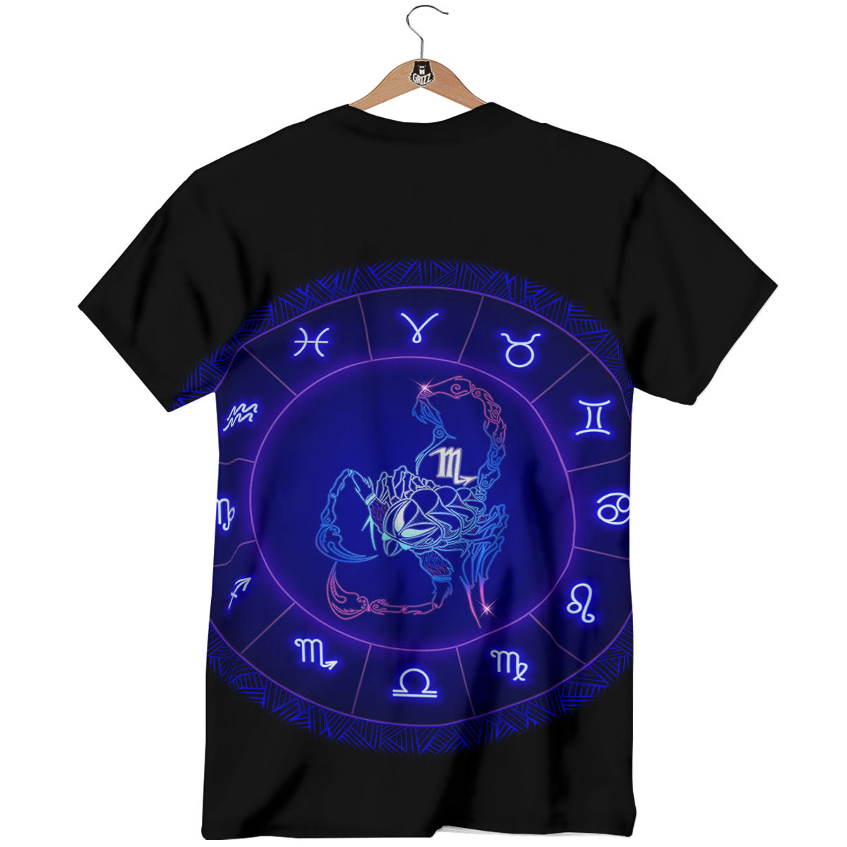 Zodiac Sign Dark Scorpio Print T-Shirt-grizzshop