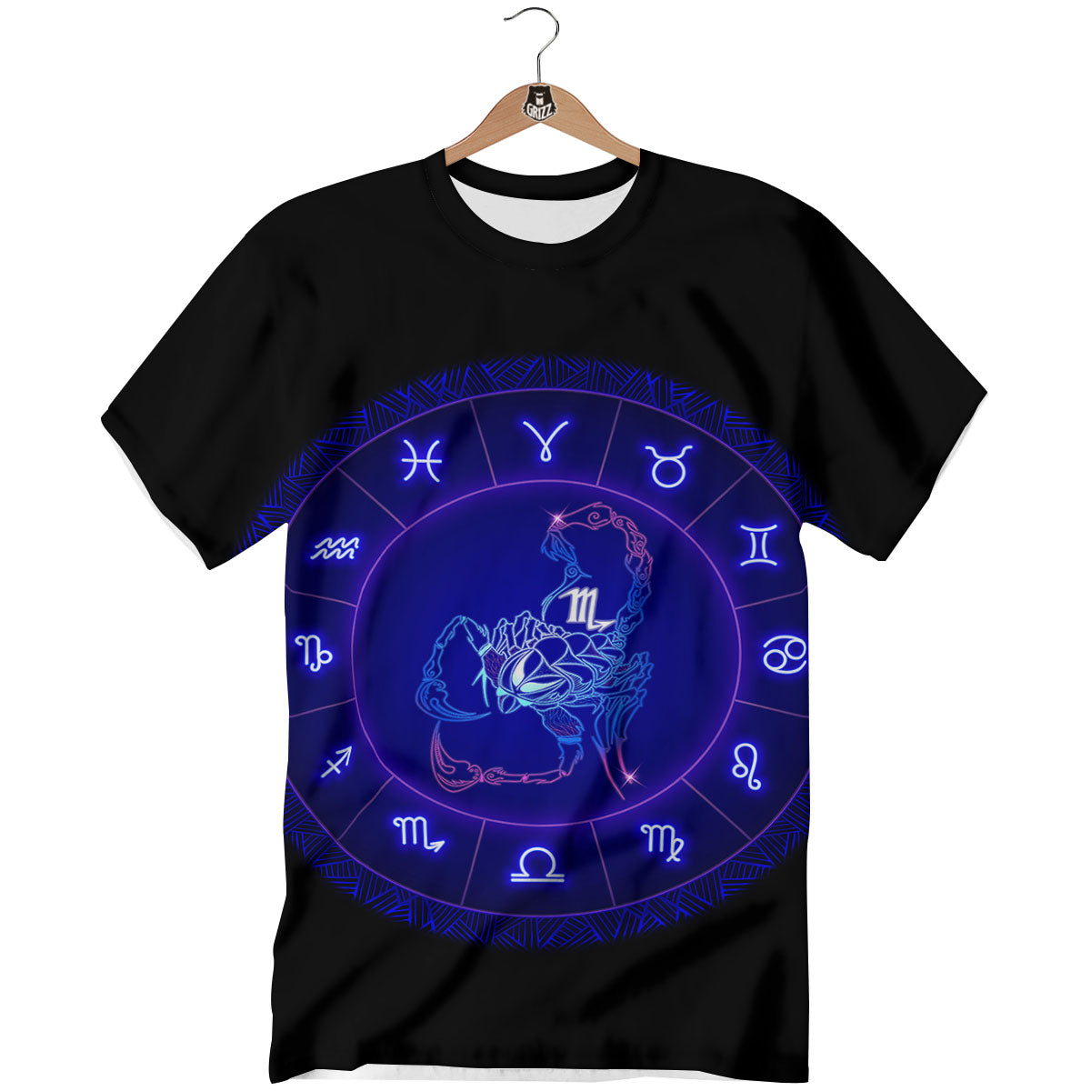 Zodiac Sign Dark Scorpio Print T-Shirt-grizzshop