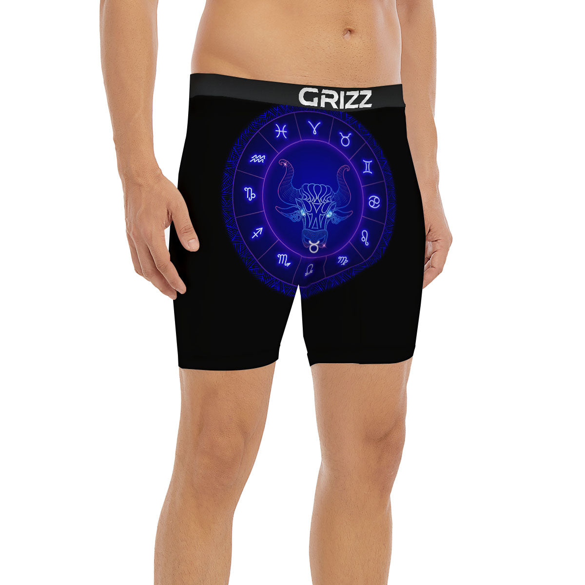 Zodiac Sign Dark Taurus Print Boxer Briefs-grizzshop