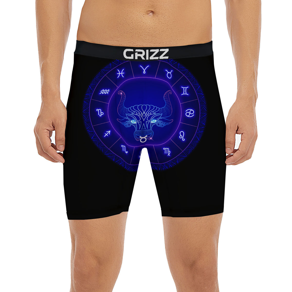 Zodiac Sign Dark Taurus Print Boxer Briefs-grizzshop