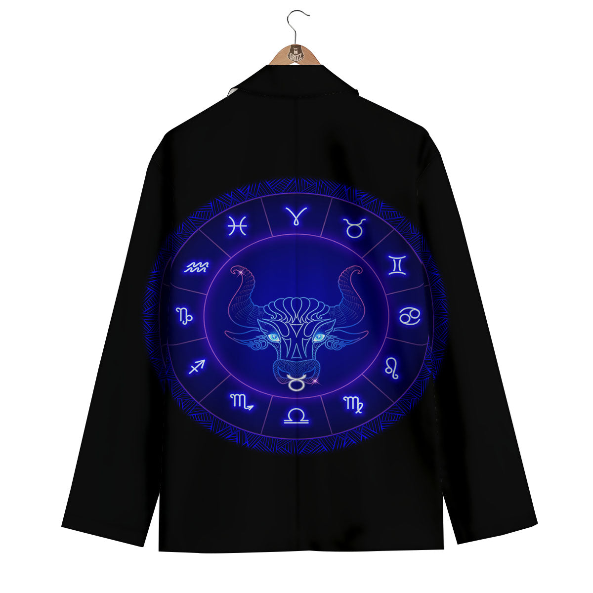 Zodiac Sign Dark Taurus Print Men's Blazer-grizzshop