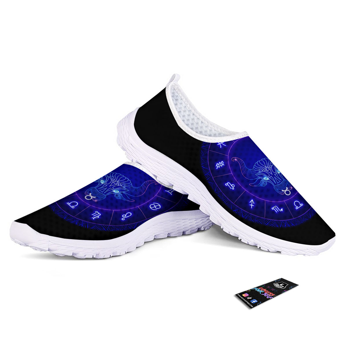 Zodiac Sign Dark Taurus Print Nurse Shoes-grizzshop