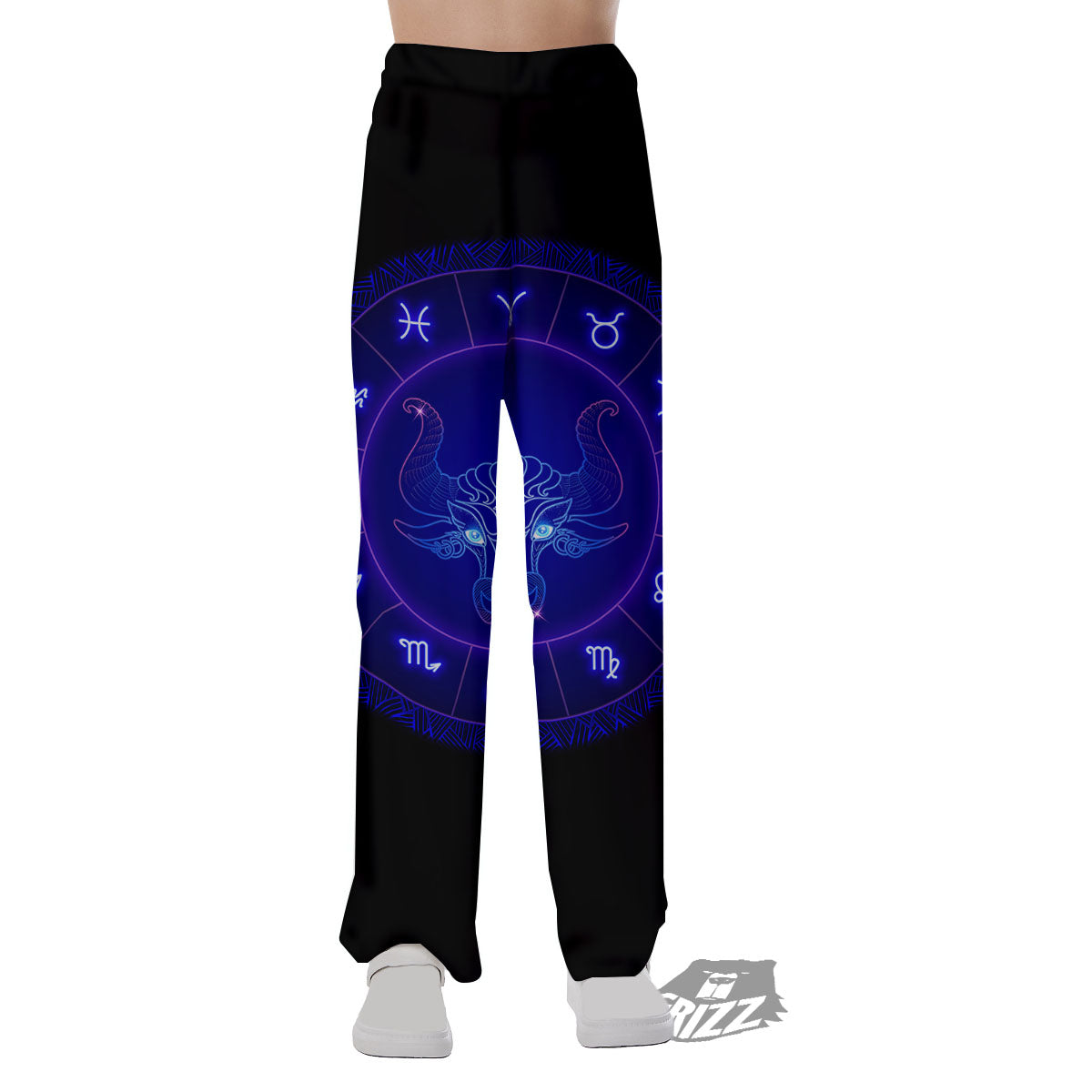 Zodiac Sign Dark Taurus Print Pajama Pants-grizzshop