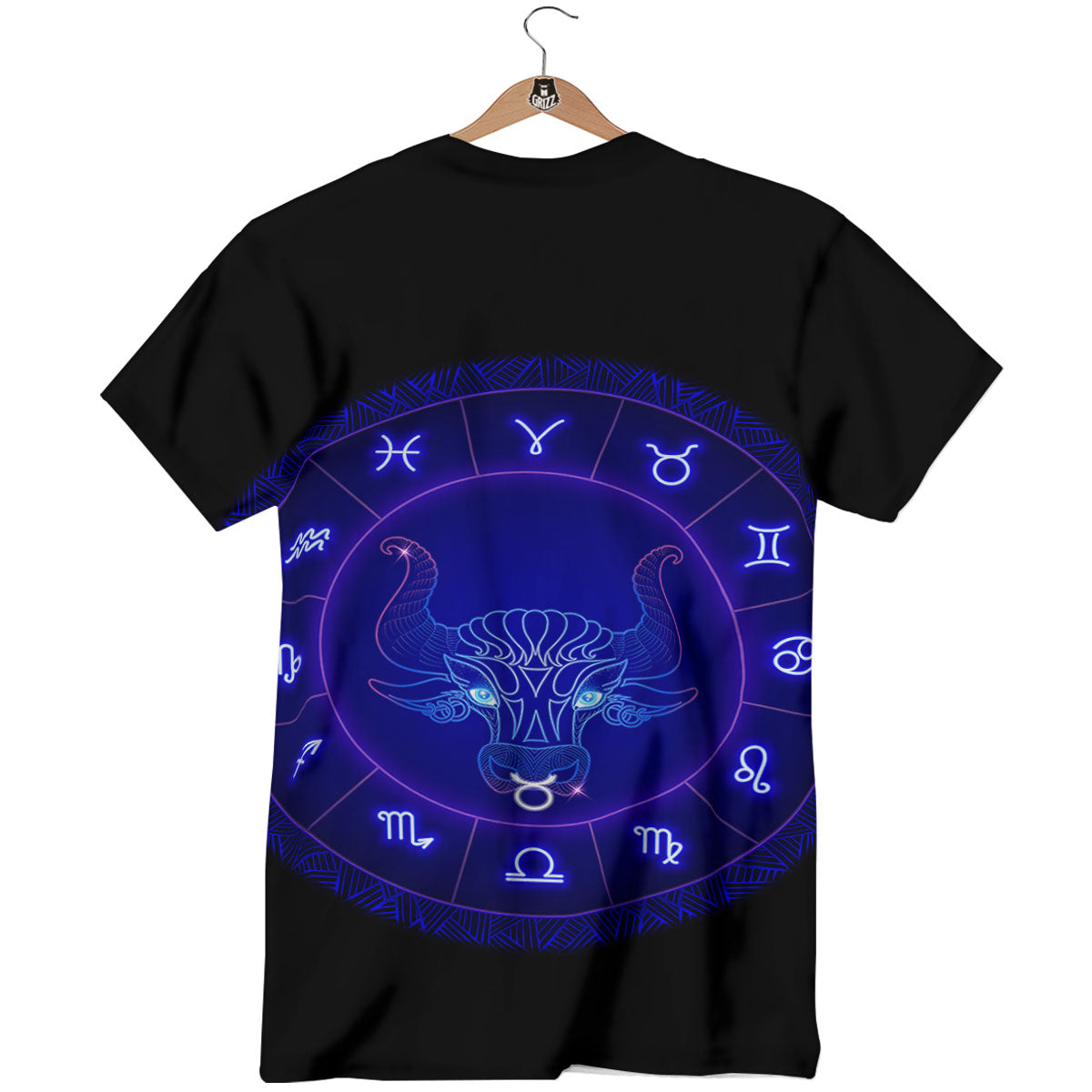 Zodiac Sign Dark Taurus Print T-Shirt-grizzshop