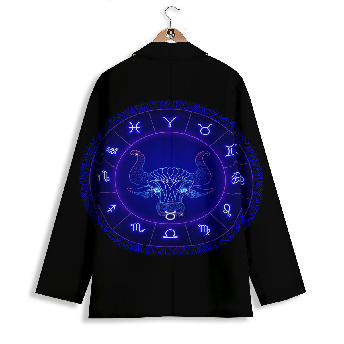 Zodiac Sign Dark Taurus Print Women's Blazer-grizzshop