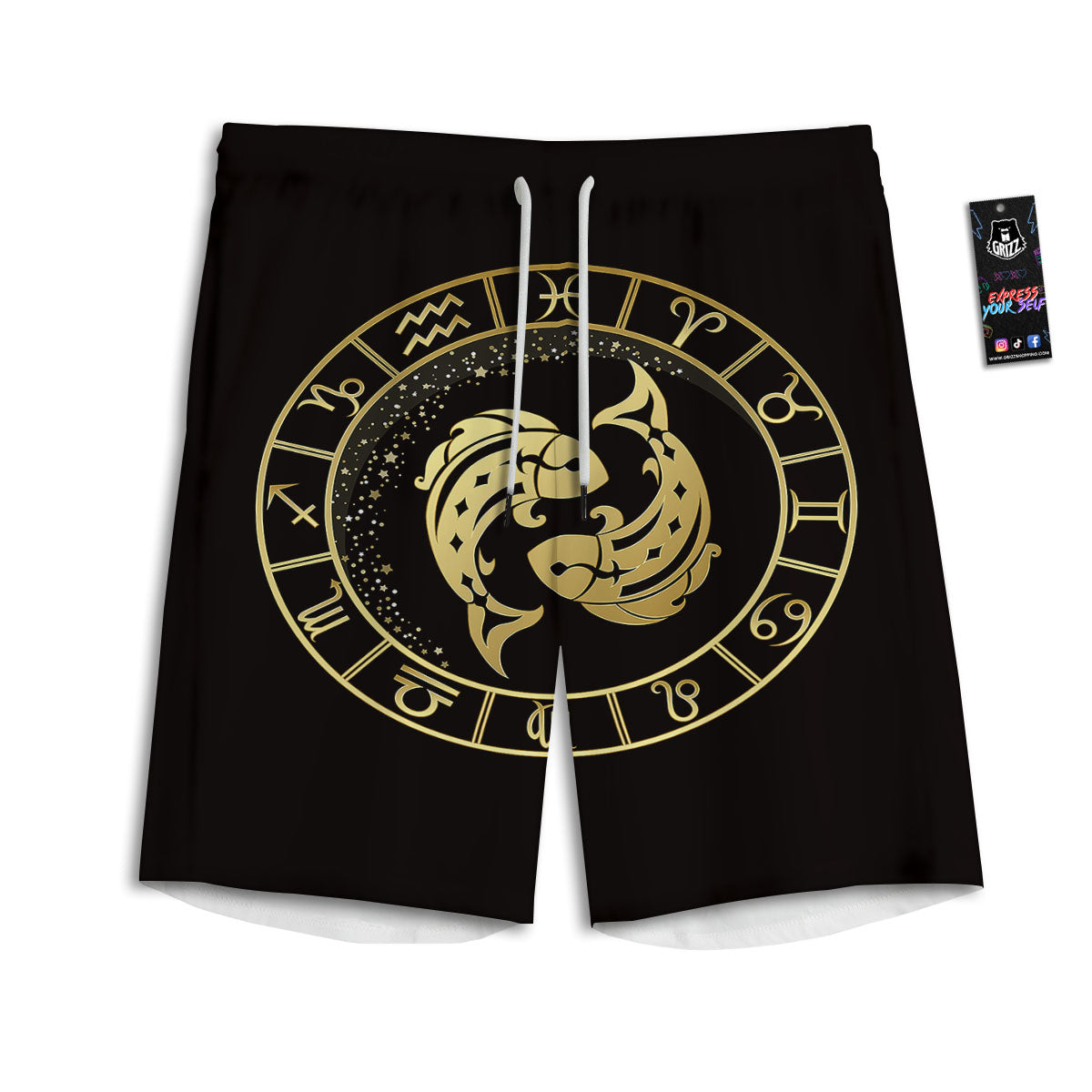 Zombie Brain Halloween Print Men's Athletic Shorts