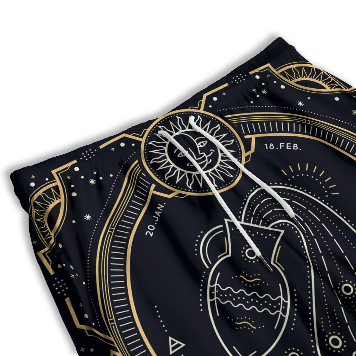 Zodiac Sign Vintage Aquarius Print Men's Athletic Shorts