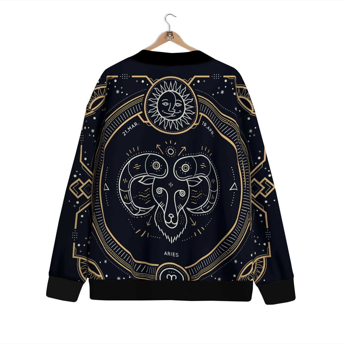 Zodiac Sign Vintage Aries Print Cardigan-grizzshop