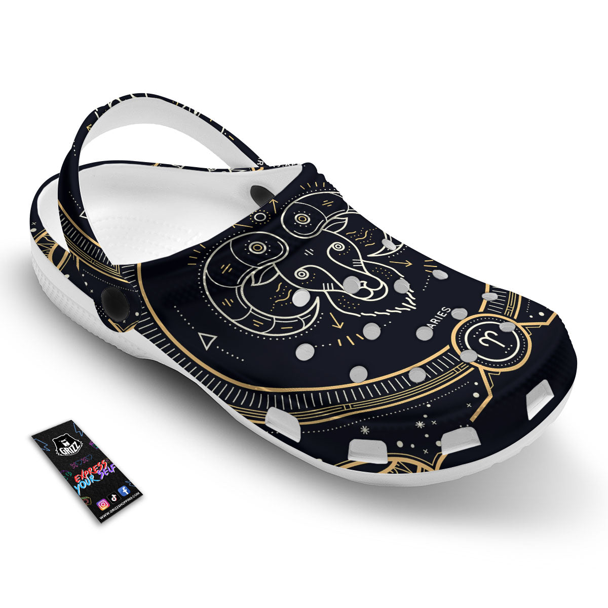 Zodiac Sign Vintage Aries Print Clog-grizzshop