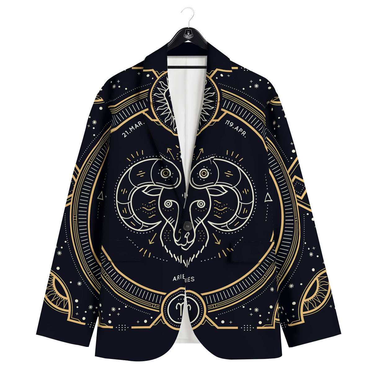 Zodiac Sign Vintage Aries Print Men's Sport Coat-grizzshop