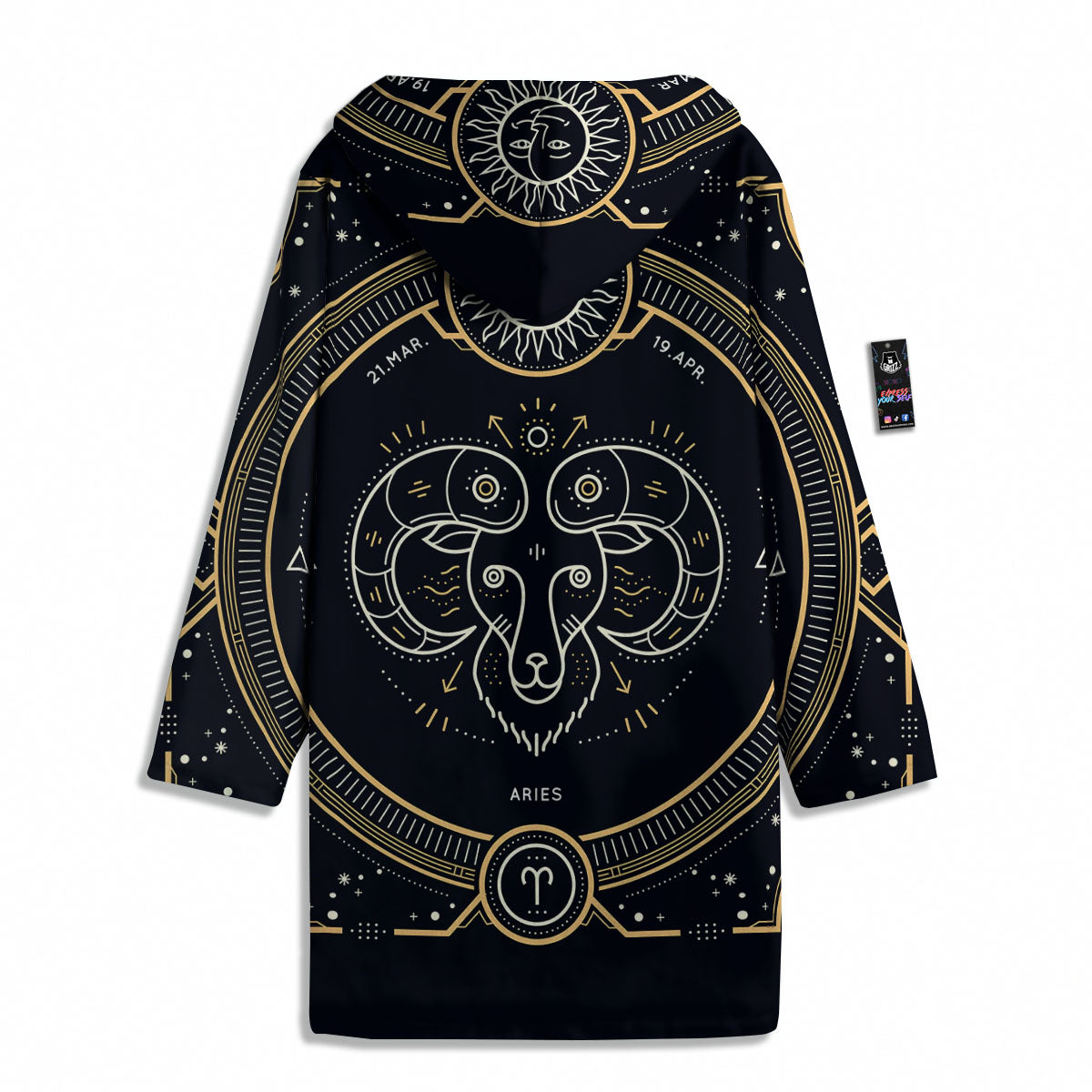 Zodiac Sign Vintage Aries Print Men's Windbreaker Jacket-grizzshop