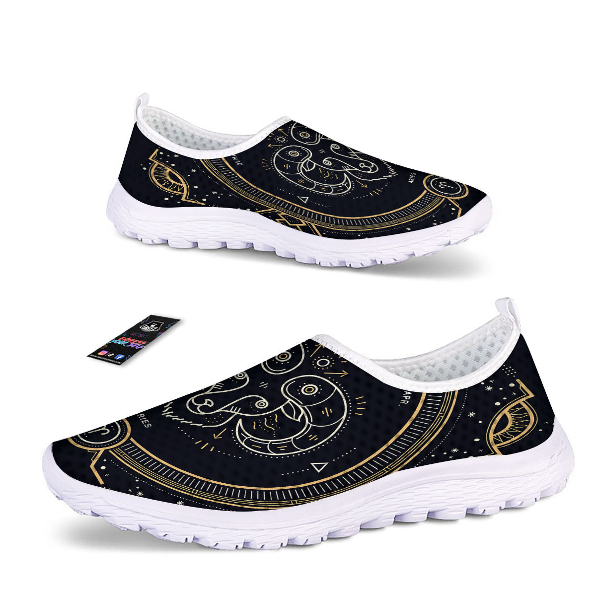 Zodiac Sign Vintage Aries Print Nurse Shoes-grizzshop