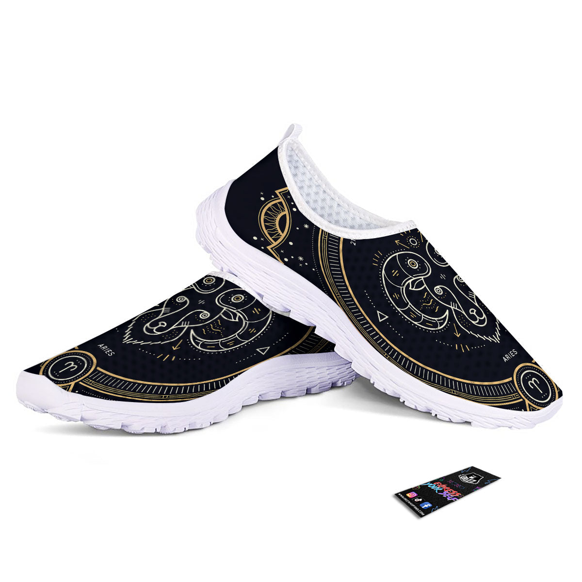 Zodiac Sign Vintage Aries Print Nurse Shoes-grizzshop