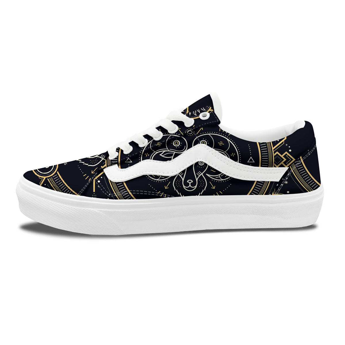 Zodiac Sign Vintage Aries Print Skate Shoes-grizzshop