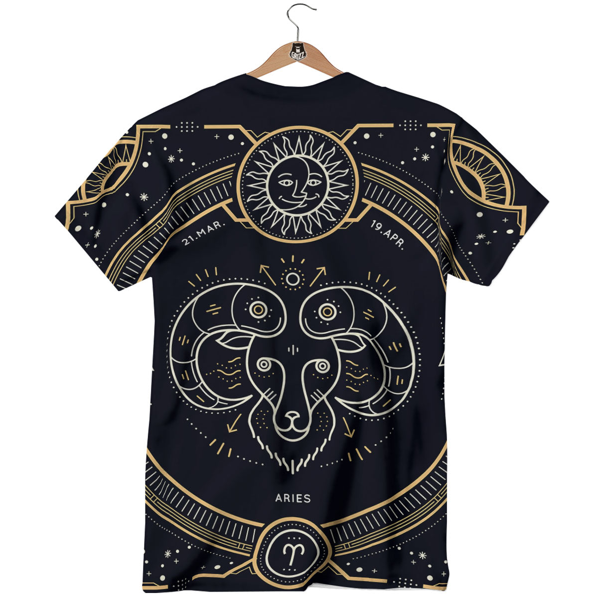 Zodiac Sign Vintage Aries Print T-Shirt-grizzshop