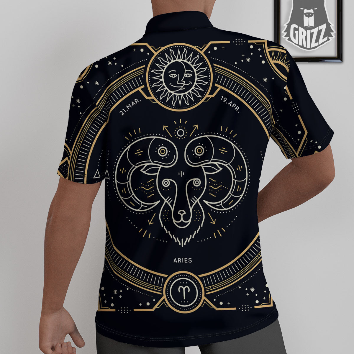 Zodiac Sign Vintage Aries Print Untucked Shirts-grizzshop